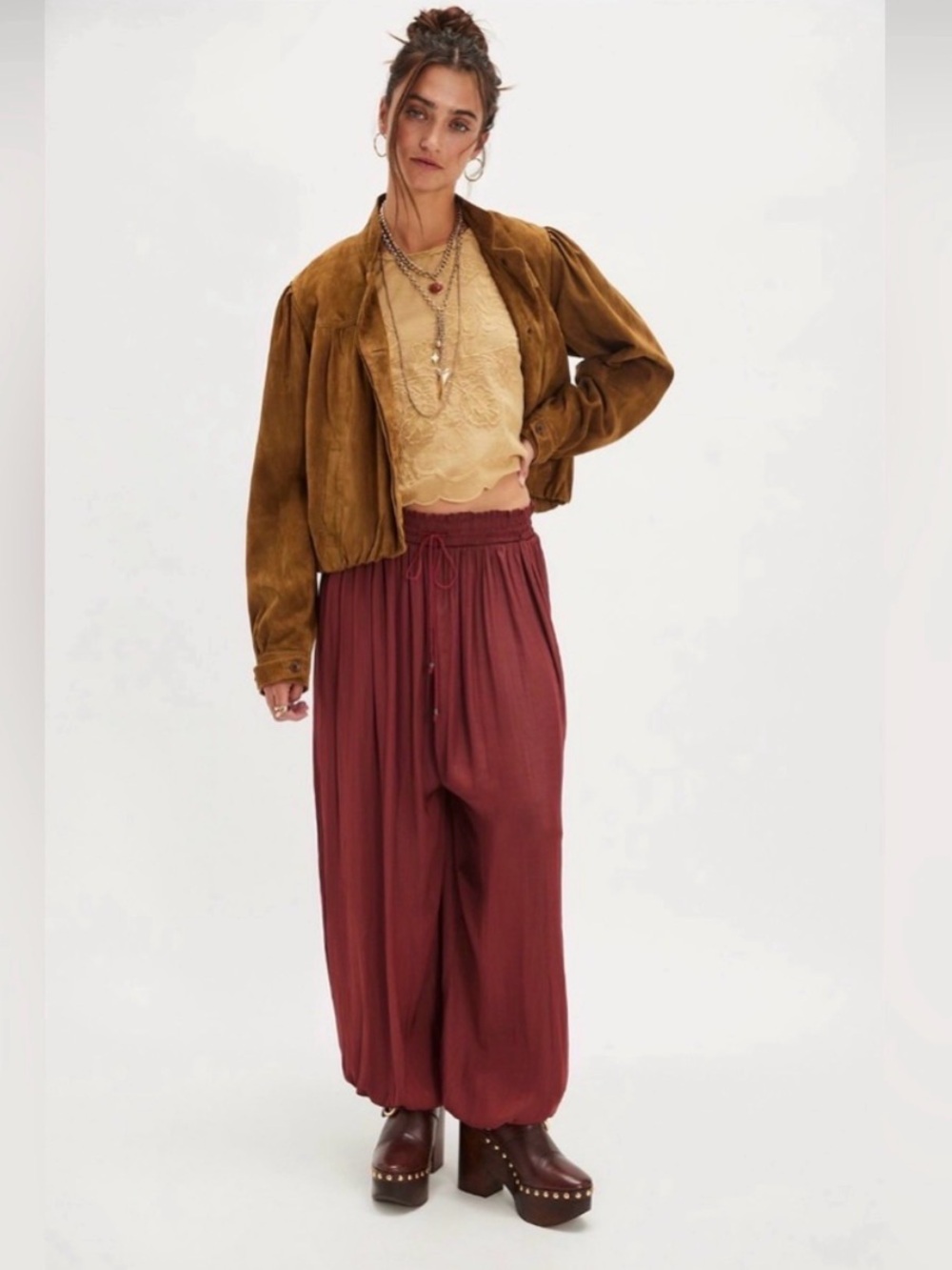 Free People Intimately Sleep Crush Balloon Pants SZ Medium New With Tags